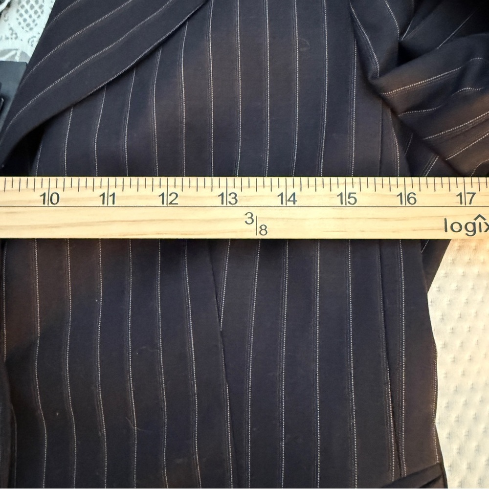 BCBGMAXAZRIA Marilyn Navy Wool Pinstripe Blazer Brand New S Office Siren $298 - Picture 12 of 13